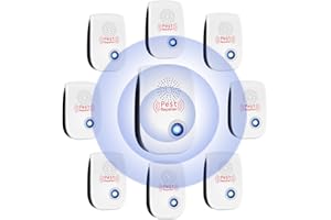 WYEWYE Ultrasonic Pest Repeller, 8 Packs Electronic Mouse Repellent Pest Control Plug in Rodent Repellent, Indoors Ultrasonic Bug Wall Mosquito Repeller for Ant, Mice, Spider, Upgraded