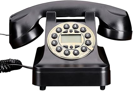 Amazon 電話 レトロタッチトーン電話 アンティークヨーロッパの牧歌的な電話 家庭用固定電話電話 黒135 150 225ミリメートル Landline 電話機本体