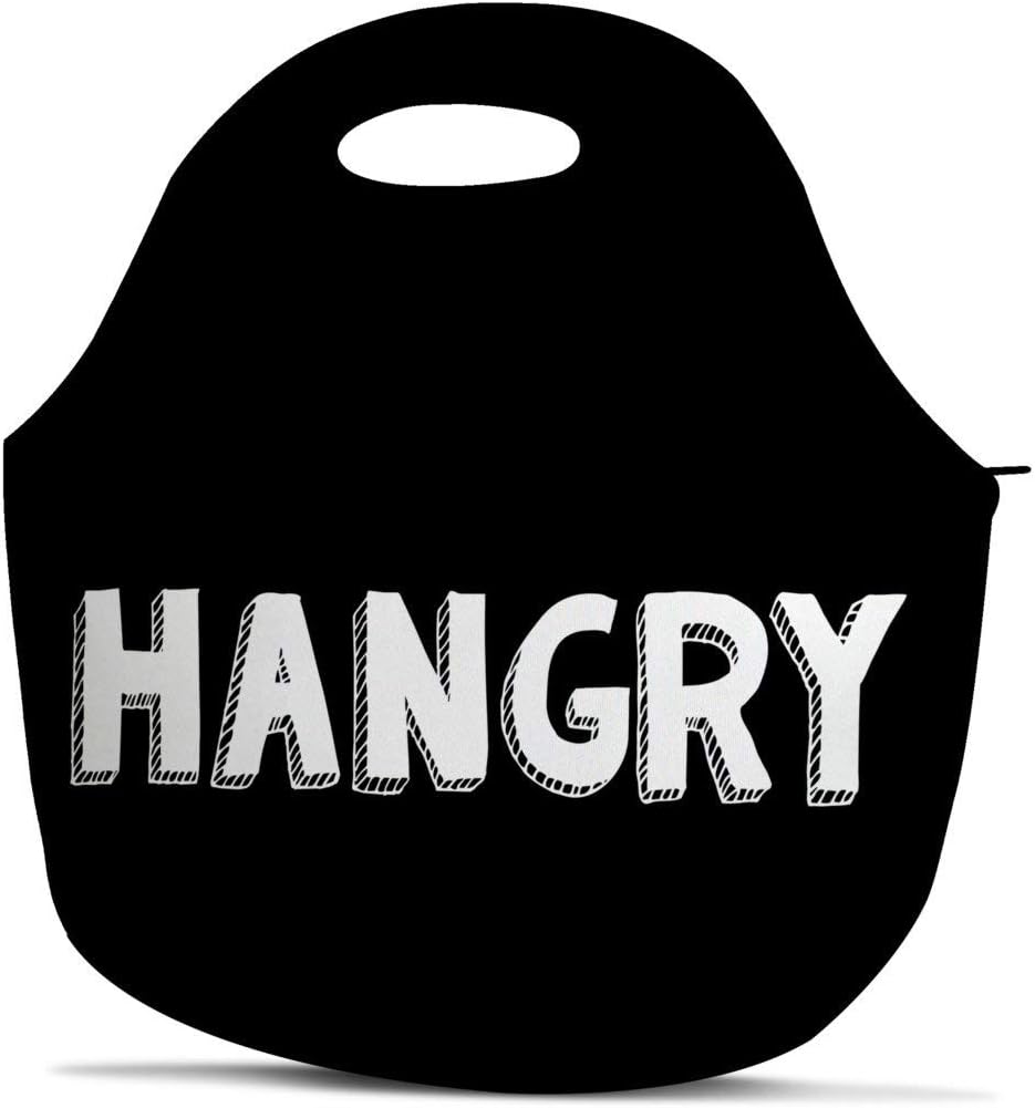 Hangry Lunch Bag - Neoprene Lunch Bag - Funny Lunch Bag - Insulated Lunch Bag