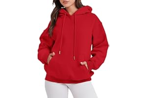 CGGMVCG Hoodies for Women Oversized Solid Color Long Sleeve Hooded Sweater Basic Pullover Sweatshirts with Pocket