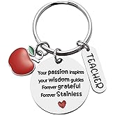 Msushsi Christmas Teacher Gifts for Women - Thank You Teachers Keychain Keyring - Stocking Stuffers Appreciation Graduation End of Year Birthday Gifts for Teachers Women