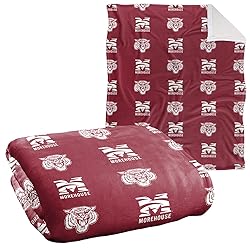 Morehouse College Blanket, 50"x60" Logo Pattern