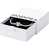 PANDORA Moments Heart Clasp Snake Chain Bracelet - Charm Bracelet - Compatible with PANDORA Moments Charms - Mother's Day Gift with Gift Box
