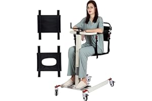 XUETAO Patient Lift Transfer Chair, Patient Lift Wheelchair for Home, Wheelchair Lift for Home Portable Car Transfer Lift Chair for Disabled and Elderly Nursing, Height/Width Adjust (Upgraded Backrest)