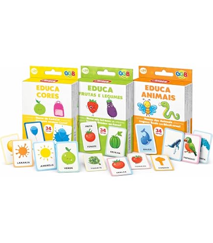 Cartas Educa Cores 34 Cards Grandes GGB Plast | Amazon.com.br