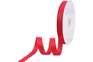 Kryvus Grosgrain Ribbon, Red Ribbon 1/2 Inch x Continuous 50 Yards, Ribbons for Crafts, Gift Wrapping, Hair Accessories, Wedding Decor, Bow Making