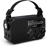 Philips TAR1609 Portable FM/AM Radio with Solar USB Crank Battery Torch
