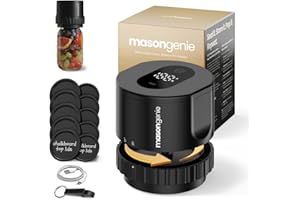 Mason Genie - Mason Jar Vacuum Sealer Kit, Electric Vacuum Sealer for Regular Mouth and Wide Mouth Canning Jars, Fully Automa