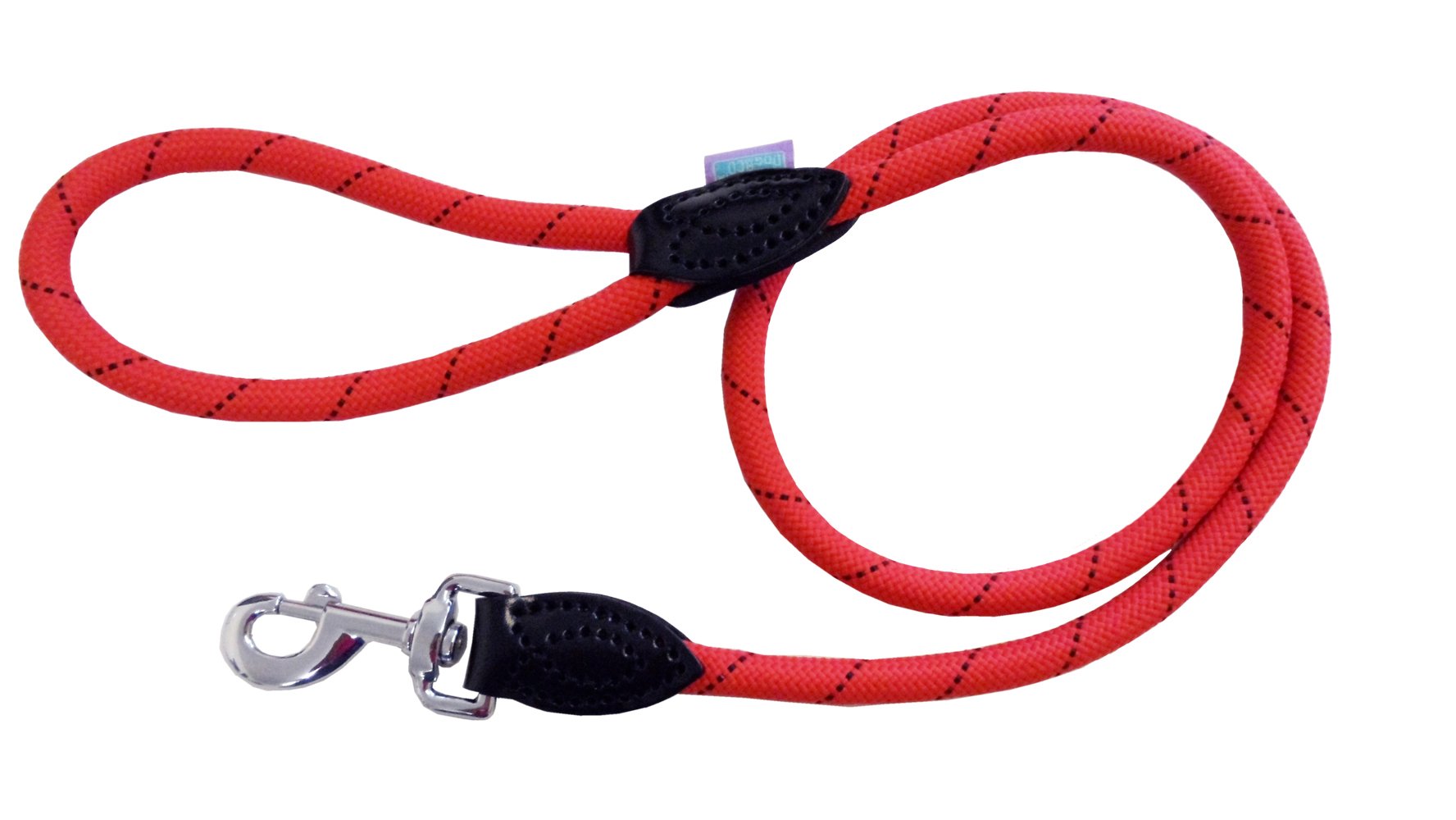 Dog and Co Rope Trigger Dog Lead, 120 x 1.2 cm/ 48-inch x 1/2-inch, Red/ Black