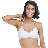 Smoothies Ruth Solid Fixed Triangle Bikini Top Swimsuit with Adjustable Tie Back Detail