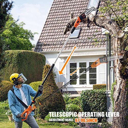 TACKLIFE Pole Saw, 8Inch 8Amp Corded Pole Saw, 5.587.54 Ft