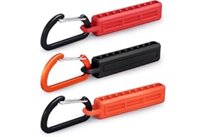 Katerk 3PCS 1/4 Inch Hex Bit Holder, 10 Holes Screwdriver Bit Holder Storage Organizer with Carabiner