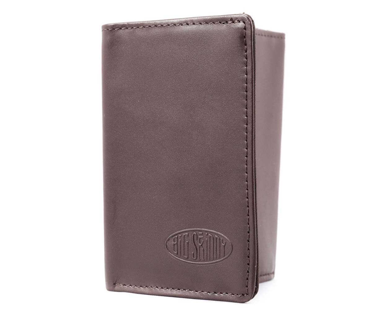 Big Skinny Men's Tri-Fold Leather Slim Wallet, Holds Up to 25 Cards