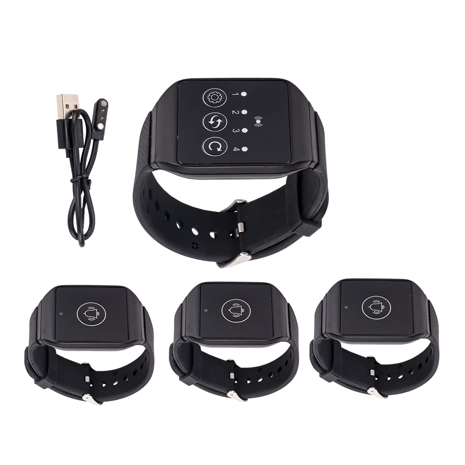 Wireless Wrist Pager, Personal Alarm for Elderly, Watch Pager for Restaurant Paging System, Caregiver Pager Emergency Call Bell, Multipurpose IPX7 Waterproof 433.92MHz (3 for 1)