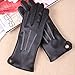 Womens Touchscreen Texting Winter PU Leather Gloves Driving Outdoor Fleece Lining (7.5, Black)