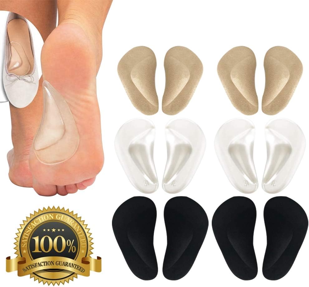 (12 Pieces) Arch Support Shoe Inserts for Flat Feet | Thicken High Arch Support Insoles for Men and Women | Reusable Gel Arch Pads for Plantar Fasciitis by BelugaCare: Health & Personal Care