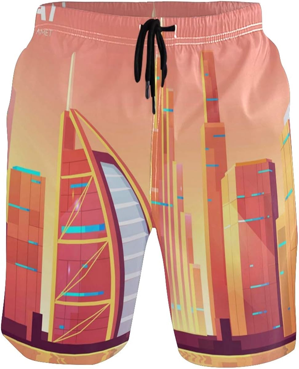 Dubai Cityscape Men Beach Shorts Pants Swim Underwear