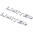 2pcs Limited Emblems, Auto Tuning Trunk Hood Door Decal 3D Logo Replacement for Jeep Grand Cherokee Compass Auto (Chrome)