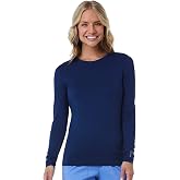 Maevn BESTEE Women's Basic Long Sleeve Under Scrub Tee (X-Small, Navy)