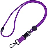Wisdompro 23 inch Heavy Duty Round Cord Lanyard with Safety Breakaway Buckle for ID Card Badge Holder and Keys