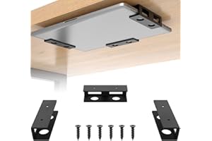 FOROIRON 3-Piece Under Desk Laptop Mount with Anti-Scratch Felt Board and Durable Shelf for Storage