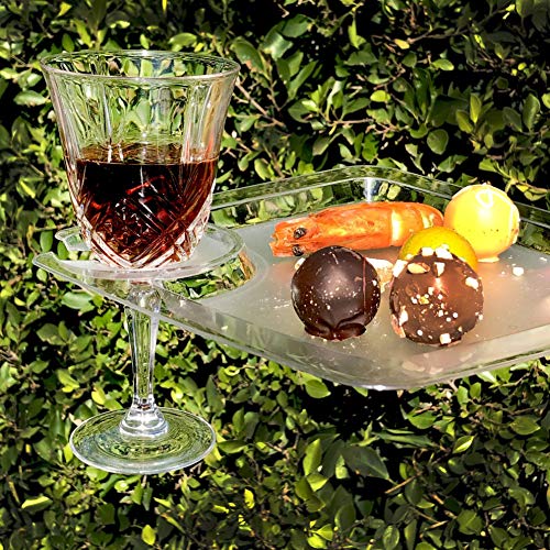 JCHB 9" 24PC Clear Wine Glass Holder for Party Desserts Appetizers Salads Plates (Reusable)