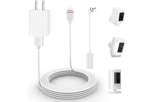 Kakajuelo Camera Power Cord, Compatible with Ring Stick Up Cam 2nd 3rd Gen Battery/Plug in, Stick up Cam Pro, Ring Spotlight Plus/Pro Cam Battery/Plug in, 16Ft Long Cable, Waterproof (1Pack)