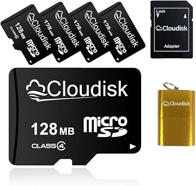 Cloudisk 5x 128MB Micro SD Card for Small Files Low Capacity Reader Adapter