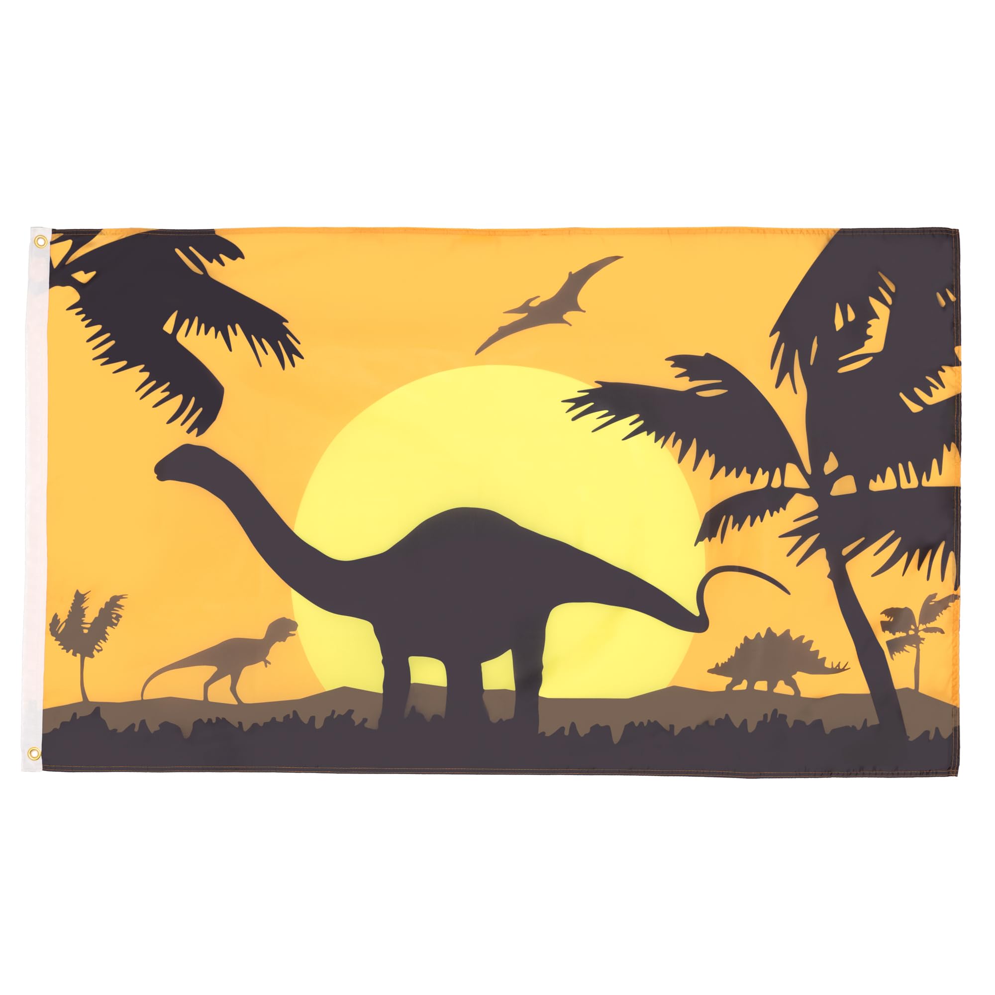 AZ FLAG - Dinosaur Silhouette Flag - 3x5 Ft - 100D Polyester Dinosaurs Banner with Two Metal Grommets - Fade Resistant - Vivid Colors - 3' x 5' Feet - 150x90 Cm