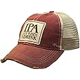 VINTAGE LIFE Distressed Baseball Caps Funny Trucker Hats with Sayings, Unisex (IPA Lot (Dark red))