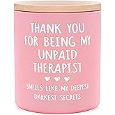 IDELTIME Galentines Day Gifts, Best Friend Birthday Gifts for Women, Unpaid Therapist Candle 10Oz, Friendship Valentines Day Gift for Friends Women Besties, Funny Gag Gift Scented Candles