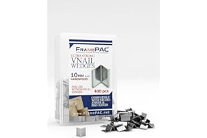 FramePac V Nails for Picture Frames Hardwood 10mm (3/8 Inch) [400 V-Nail Pack, Loose] - (for use in Manual V Nailer for Pictu