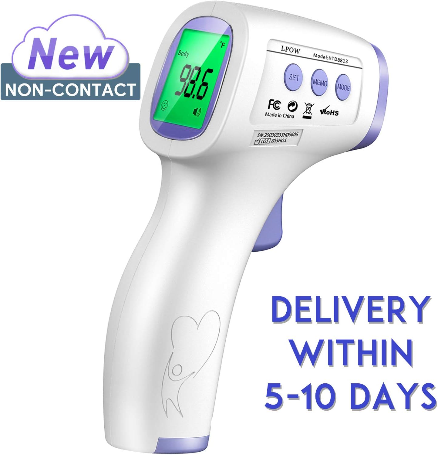 Non Contact Forehead Digital Thermometer for Adults Kids and Baby,Medical Infrared Thermometers with LCD Display for Fever, Body Thermometer Instant Accurate Reading for Body and Surface