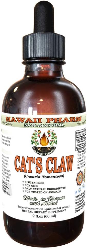 Amazon Com Cat S Claw Alcohol Free Liquid Extract Cat S Claw Uncaria Tomentosa Dried Inner Bark Glycerite Hawaii Pharm Natural Herbal Supplement 2 Oz Health Personal Care