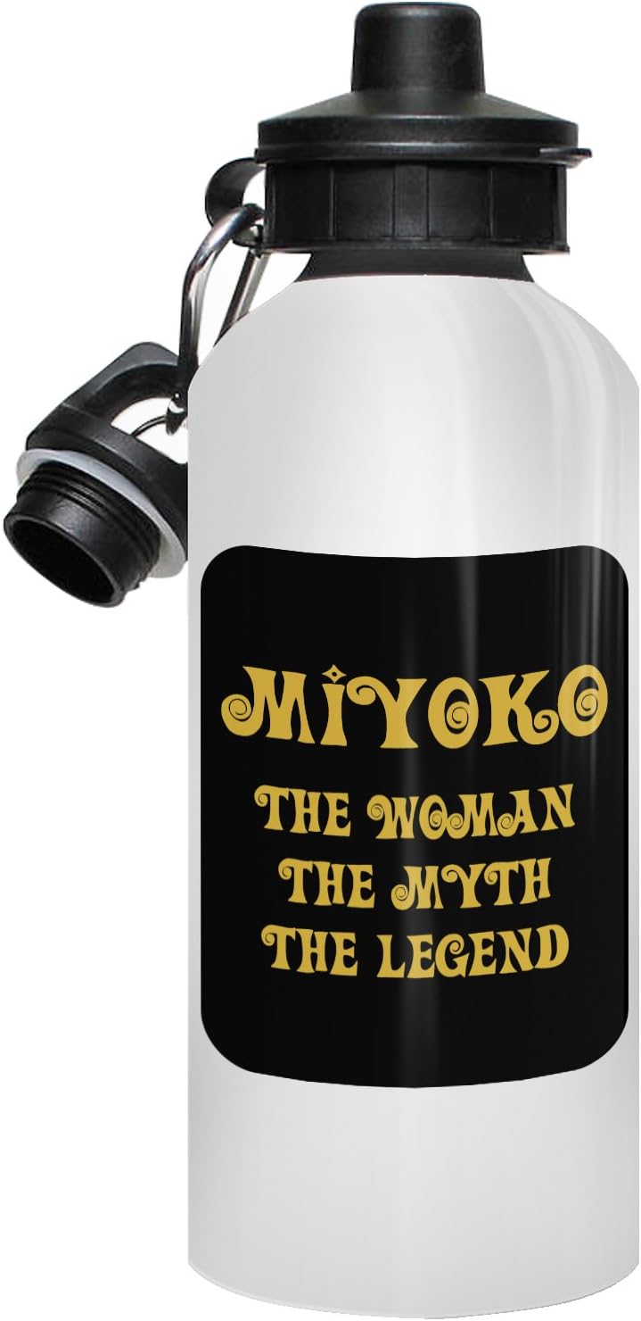 Miyoko Water Bottle, Personalized Gift, The Woman the Myth The Legend - Gold Black 1