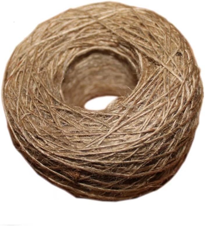 100 Meter - Natural Textured Hessian Jute Twine String 1mm 1-Ply - 109 Yards for Rustic Shabby Chic Wedding Card ,Gift Wrapping Decoration,Price Tag, DIY Craft Scrapbooking, Floristry
