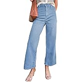 Astylish Womens High Waisted Jeans Stretchy Wide Leg Straight Trendy 2025 Summer Ankle Denim Pants