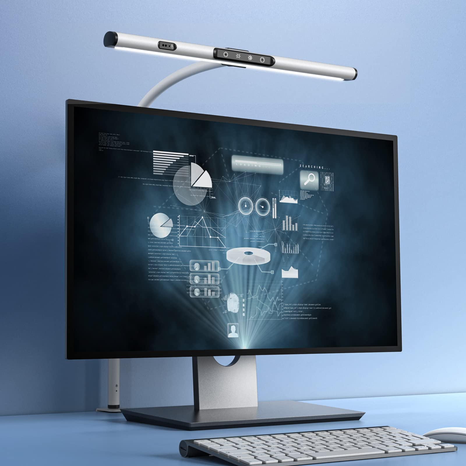 AmazLit Desk Lamp for Home Office, Desk Light with Clamp, Office Lamp with Remote & Gesture Sensing, Monitor Light Bar, Adjustable Color Temperature & Brightness, 12W