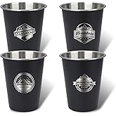 TNYAMI 4pcs Camping Cup - Mountain Theme 12oz Stainless Steel Camping Mug for Outdoor Picnic Hiking Fishing Tumbler