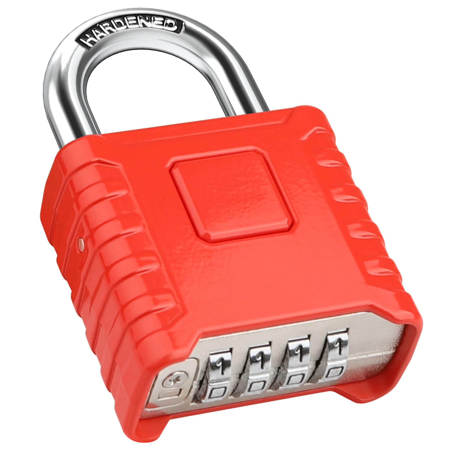 Diyife Heavy Duty Combination Padlocks Outdoor, [Weatherproof] 52mm Large 4 Digit Code Padlock with 8mm Thick 304 Stainless Steel Shackle for Garage, Home, School, Gate, Shed, Fence, Gym (Red)