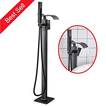 Oil Rubbed Bronze Free Standing Floor Mounted Shower Faucet Tub
