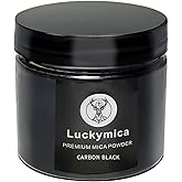 Luckymica Mica Powder for Epoxy Resin, Premium Pearlescent Pigment Powder for Resin Art, Dye, Nail Polish, Paint, Candle Making, Soap Making, Bath Bombs, DIY Cosmetics - Carbon Black (50g / 1.76oz)