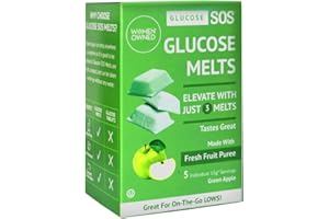 Glucose SOS Melts 15g Dose – 5 Pack - All Natural Dissolvable Glucose Tablet for Blood Sugar Recovery, No Water Needed - Green Apple