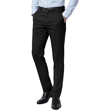 slim fit dress slacks Shop Label M Black 100% Wool Pants main image 0