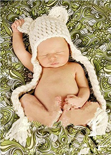 Pinbo Newborn Baby Photography Prop Crochet Knitted Fringe Hat - Image 2