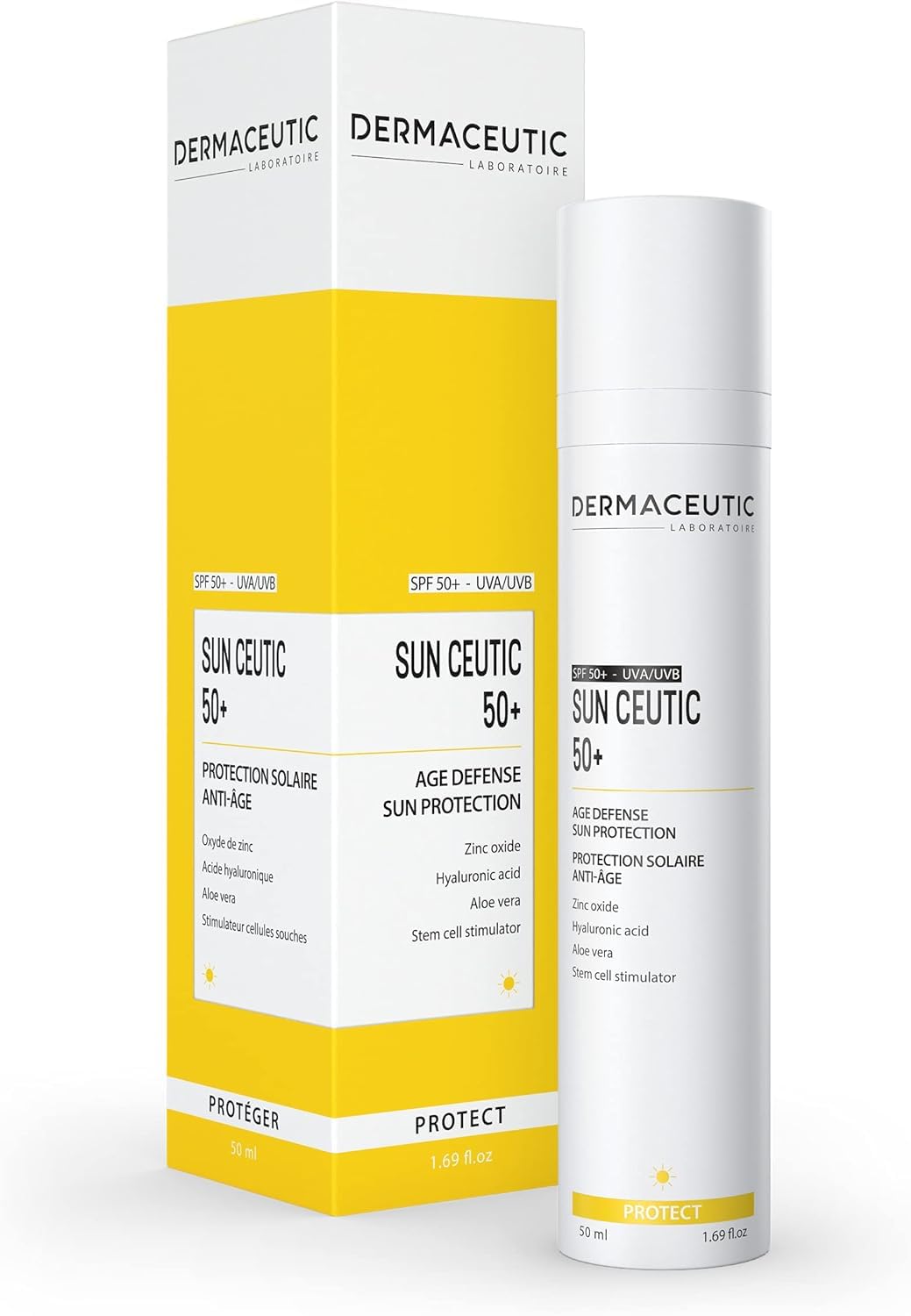 Dermaceutic Sun Ceutic 50+ - Sun cream SPF 50+ - Full spectrum protection sunscreen with powerful UVA/UVB filters - Defense face sun block - 50ml