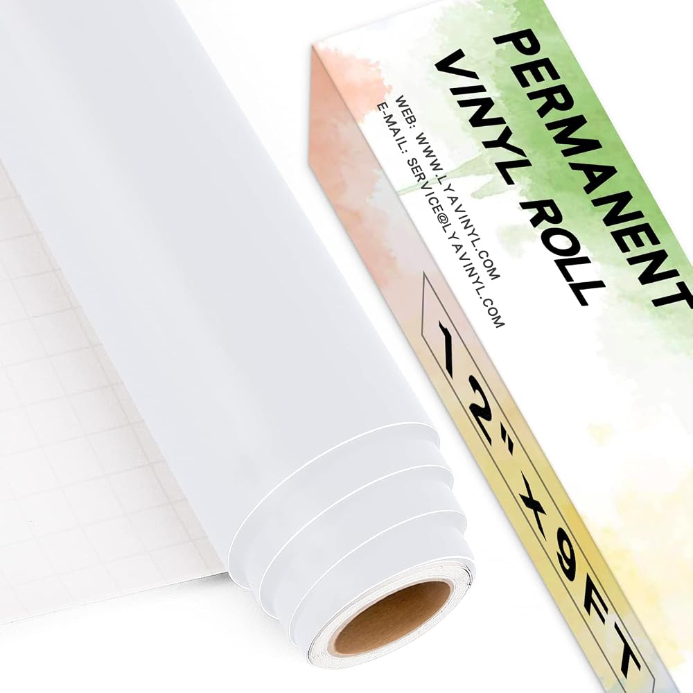 Lya Vinyl Matte White Permanent Vinyl Roll 12x9ft for Cricut Silhouette