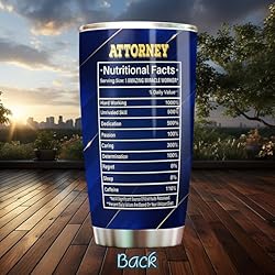 MONIZILUCKY Attorney Tumbler Stainless Steel 20oz
