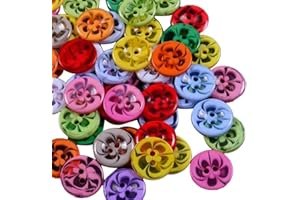 100 Pcs Mixed Flower Resin Sewing Buttons 2 Holes Decorative Buttons In Bulk Cartoon Craft Charm Diy Embellishment Scrapbook 