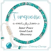 CASDAN Natural Crystal Beaded Bracelet for Women Natural Stone Adjustable Braided Rope Bracelets Spiritual Bracelet Inspirational Gifts